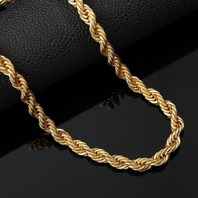 Italian Made 4mm 14k Gold Rope Chain 20 