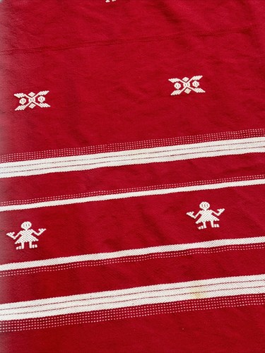 Vintage Hand Woven Cotton Tablecloth & 8 Napkins Marimba Player Maraca Shaker - Picture 5 of 18
