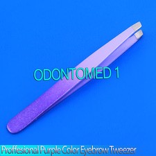 Proffesional Purple Color Eyebrow Tweezer Slanted Hair Beauty Woman BeautyMakeup