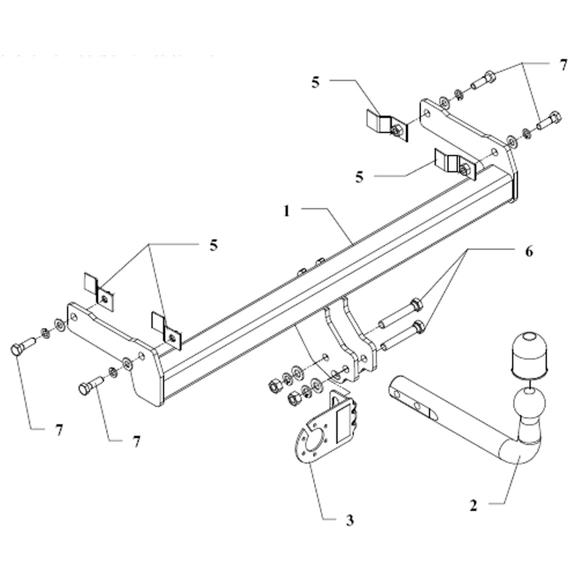 Attelage pour VW Caddy 1996-2000 avec rotule démontable Auto Hak