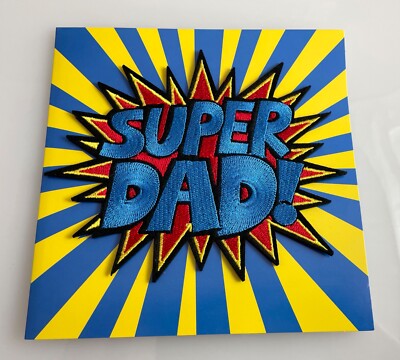 NEW Papyrus Fathers Day Card -  Super Dad! Comic theme with patch