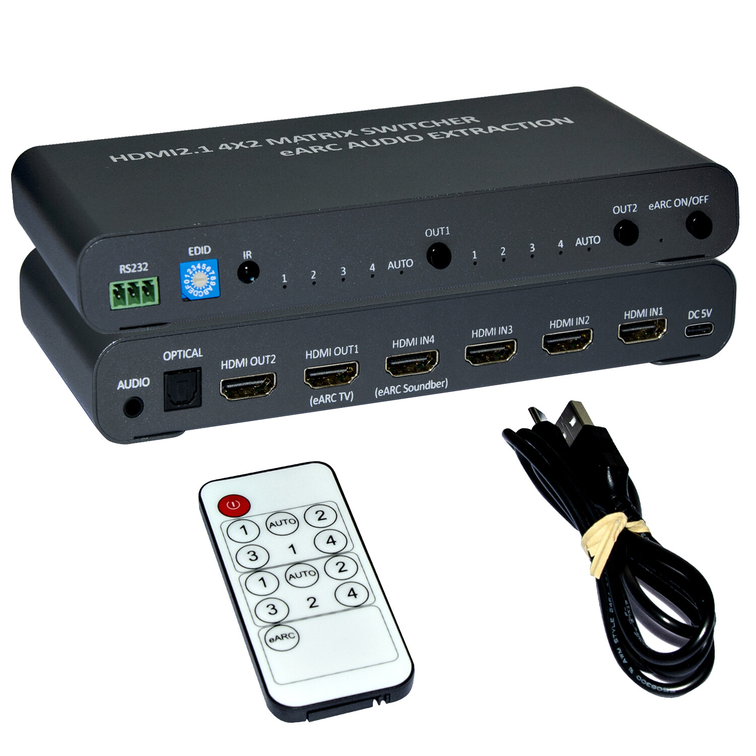 Video - Vari - Switch Matrix Hdmi 4x2 8k Con Estrattore Audio Esterno