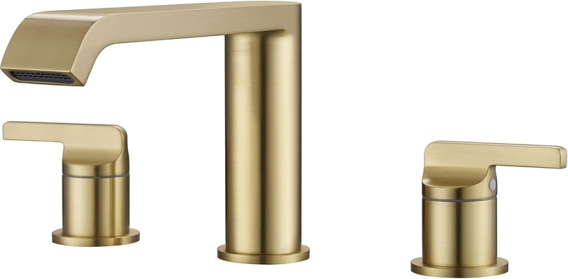 Brushed Gold Roman Tub Faucet,Solid Brass High Flow Widespread Bathtub Faucet wi