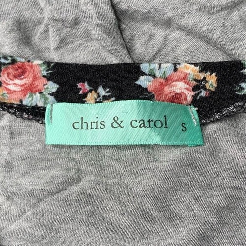 Top donna Chris & Carol grigio erica floreale raglan manica 3/4 taglia small - Foto 4 di 5