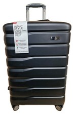 IT Luggage Gravitate 8 Wheel Hard Case Medium 70cm Expandable Suitcase Black