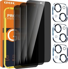 3X Protector De Pantalla Privacidad Vidrio Templado Para 15 Pro Max