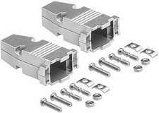 DB9 9 Pin D Sub Solder Connector Crimp Type Metal Hood Iron Shell Cover Assemble