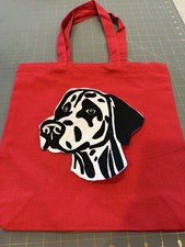 Adorable Artisan Crafted Appliqu  Dog Tote Bag   Customizable Canvas Bag Color