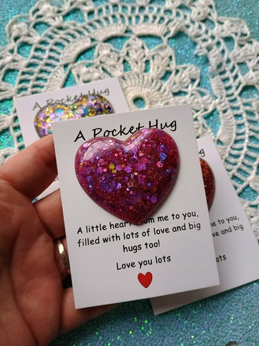Pocket Hugs, 3 Pocket Hugs, Bundle, Hearts, Love , Friendship Cards, Glitter Hug - Bild 6 von 6