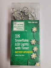 Home Accents Holiday 18 Snowflake LED Lights with Timer 2024 Brand New Boxed