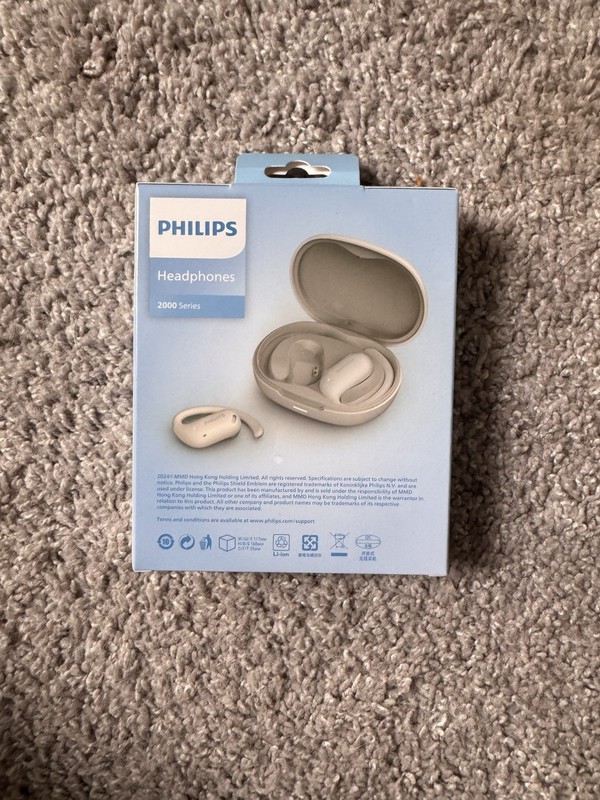 Philips 2000 Series Open-Ear True Wireless Headphones Ear-Cuff Style White NEW
