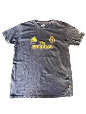 Adidas Real Madrid Embroidered Fly Emirates Shirt Men s L Black Yellow Soccer