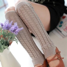 Women's Knitted Booties Foot Sock Keep Warm Slimming Leggings Boot Cover  