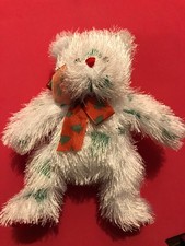 Ty The Punkies Collection White Fuzzy Bear Christmas