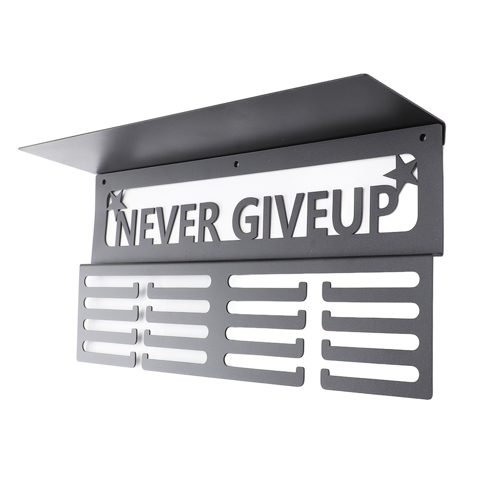 Medal Hanger Display Innovative Wall Mounted Metal Awards Rack With Trophy Shelf