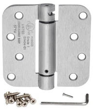 Dynasty Hardware 4" Self-Closing Door Hinges, Spring Loaded, Satin Nickel, 2-...