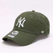 New York Yankees '47 Clean-Up Hat Sandalwood Green, Adjustable Baseball Cap MLB