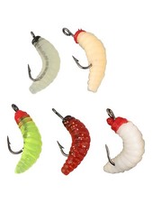 Vibrant Colors Glow Worms Bait Grub with Hooks for Bass and Trout Fishing