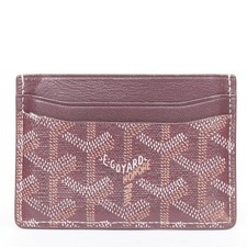 GOYARD Goyardine 4-slot red bordeaux white logo card holder