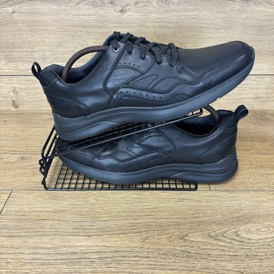 Rockport Schuhe Herren Gr. UK 11,5 Total Motion Active Walk Schwarz Leder Sneaker