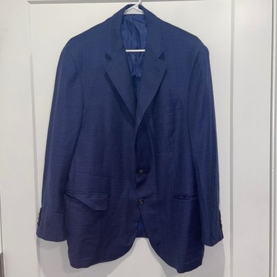 Canali Kei Blue Wool Blazer Sport Coat Mens 40R 50R Made in Italy L23270