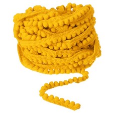 10 yardas Pom Pom bola flecos cinta de costura hágalo usted mismo manualidades 5 mm amarillo