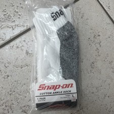 New! SNAP-ON Cotton Crew BLACK Men's Large Socks 1 Pair MADE IN USA