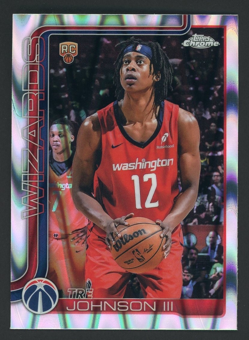 2025-26 Topps Chrome Raywave #256 Tre Johnson III Wizards RC Rookie
