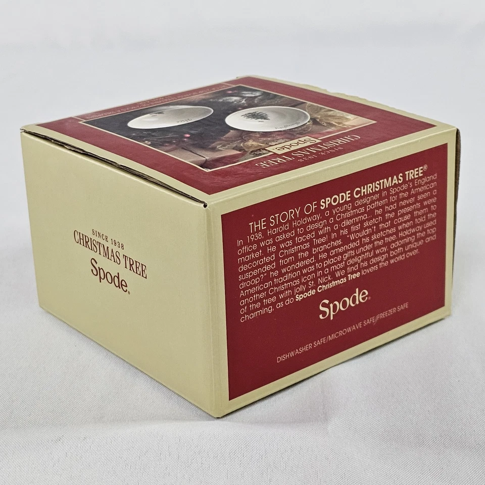 Spode Cristmas Tree Set Of 2 Dip Bowls Naughty Nice 4" New In Box XT8597-XP  - Image 3 of 4