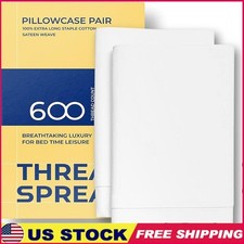 100 Cotton Soft Pillowcases 600 Thread Count Luxury Bed Pillow Covers Set of 2