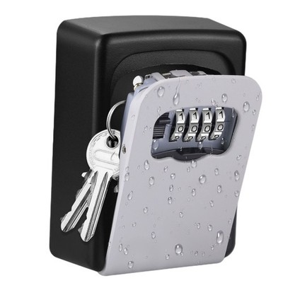   Key Lock Box, 4 Digit Combination Key Storage Lockbox, Waterproof Wall Moun...