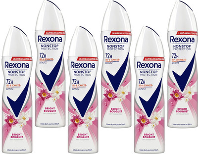 6x Rexona Nonstop Protection Deospray Bright Bouquet mit 72H Schutz, 150ml