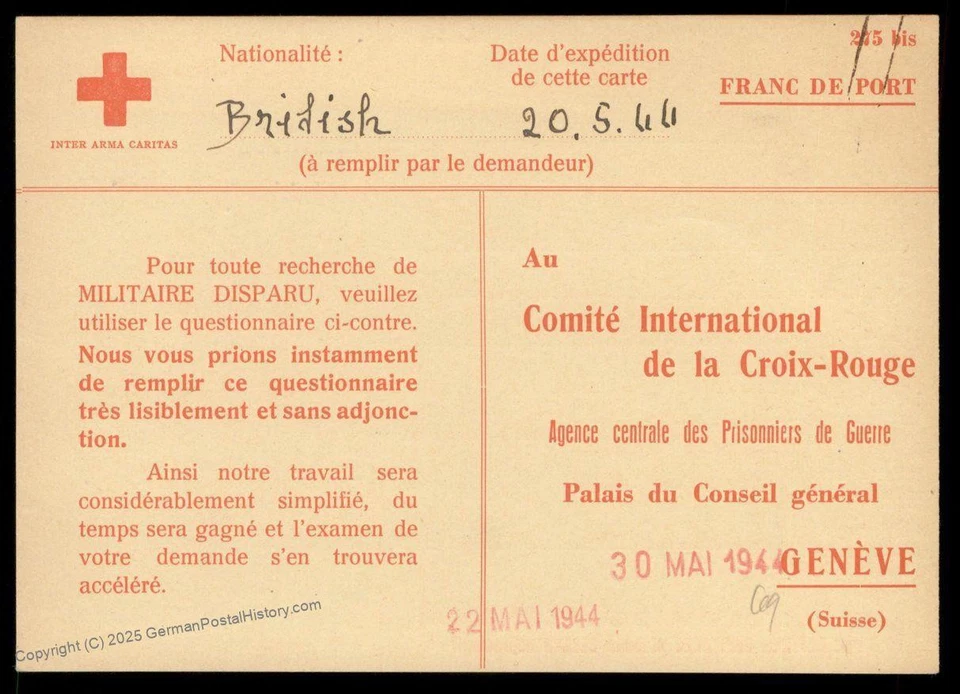 Reino Unido 1944 Cingapura Malásia acampamento de prisioneiros de guerra japonês cruz vermelha capa católica Switze 89607 - Imagem 2 de 2