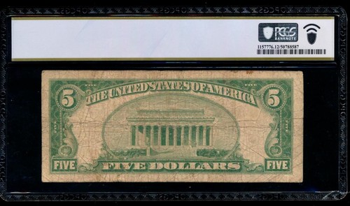 AC 1929 $5 Florida National Bank of Jacksonville, Florida Ch# 8321 PCGS 12 - Picture 2 of 2