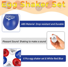 6 PCS Plastic Egg Shaker Set Musical Hand Percussion Shakers Musical Maracas ...
