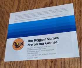 Nintendo NES Wheel of Fortune Family Edition CIB:Box,Cart,Manual,Protector Works