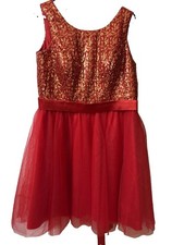 Prom Dress Short Red Gold Sequin Bodice By Light In The Box Size L/XL