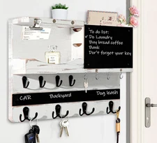 Key Holder for Wall Mount, Farmhouse Mail and Key Holder for Wall Hanger with...