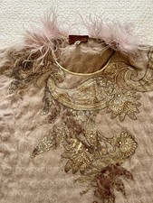 Roberto Cavalli Angora Sweater Art-To-Weat size S Leather Lace Crystals Italy