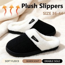 Women's Winter Plush Indoor Slippers Cozy Insulation Warm Cotton Home Loafers