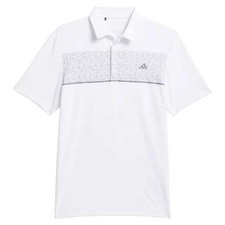 ADIDAS Performance Polo Shirt Mens XL White Gray Floral Flowers Stretch Top NWT