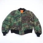 Vintage Alpha Industries MA-1 Bomber Jacket Mens Large Camo Woodland Military