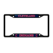 Cleveland Indians MLB 3D Fade Resistant 4-Hole Black Metal License Plate Frame