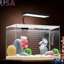 3 Gal 12.6"Fish Nano Glass Aquarium Multifunctional Square Fish Tank with Filter