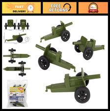 4pc Plastic Army Men Cannon Playset - OD Green Artillery Toy - Made in USA
