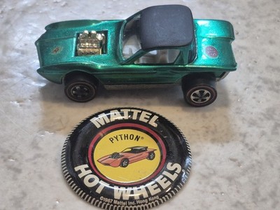 REDLINE HOT WHEELS BRIGHT GLOSSY GREEN US PYTHON Nice Vintage