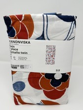 IKEA KANONVISKA Floral Duvet Cover Set Twin Cotton-Viscose 906.140.47-NEW