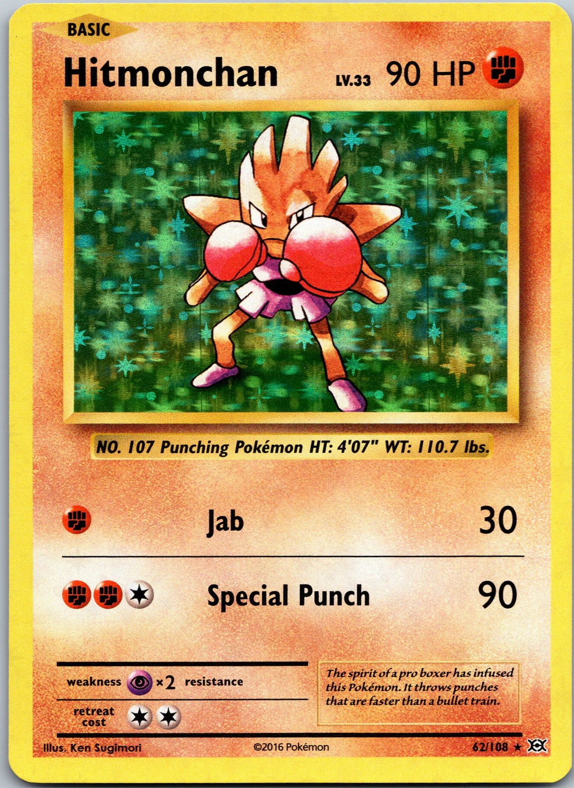 Pokemon XY Evolutions 62/108 Holo Hitmonchan NM