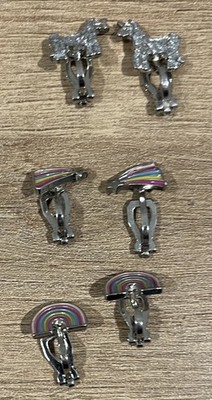 3 Paar Accessoire Clip On junge Mädchen funkelnde Ohrringe
