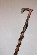 Walking sticks Eagle Snake Carved handle Wooden cane Hand carving Hiking stick